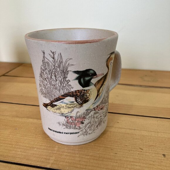Duck Theme Northcraft Korea Coffee Mugs Vintage Set of 2 Merganser & Teal Ducks - Picture 4 of 10